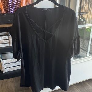 Black V-Neck Top
